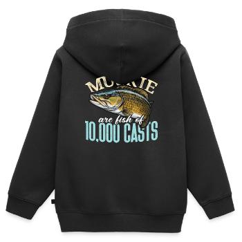 Musky Fishing Muskie Are Fish Of Predatory Fish - Kids Premium Organic Zip-up Hoodie - black - Back - AI Model Kid Male (0cm)