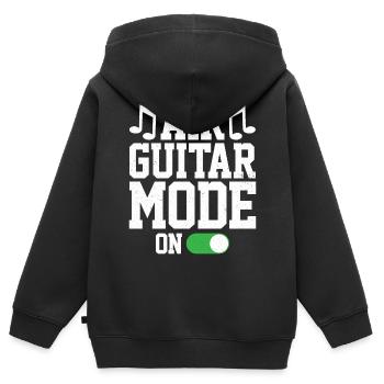 Mode Air Guitar sur Funny Air Guitarist - Sweat Premium à capuche zippé enfant bio - noir - Dos - AI Model Kid Male (0cm)