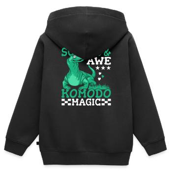 Schuppen Komodowaran-besitzer Wildtiere - Kinder Premium Organic Zip Hoodie - Schwarz - Hinten - AI Model Kid Male (0cm)