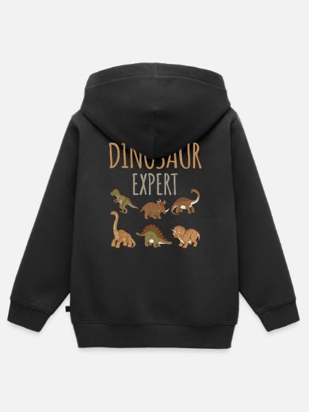 Dinosaurier-experte Dino Prähistorischer - Kinder Premium Organic Zip Hoodie - Schwarz