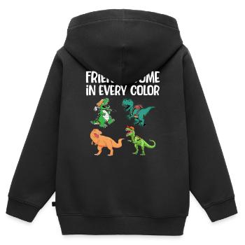 Dinosaure Dino préhistorique futur - Sweat Premium à capuche zippé enfant bio - noir - Dos - AI Model Kid Male (0cm)