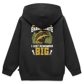 Bass Fishing I Don't Exaggerate I Just Fly Fishing - Kinder Premium Organic Zip Hoodie - Schwarz - Hinten - AI Model Kid Male (0cm)
