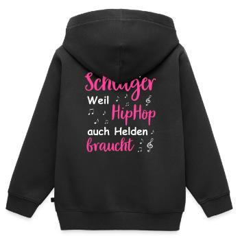 Schlager Tshirt Femme Schlager Party Costume Party - Sweat Premium à capuche zippé enfant bio - noir - Dos - AI Model Kid Male (0cm)