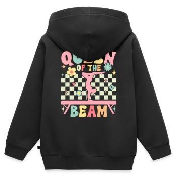Groovy Turnerin Gymnastik Akrobatin Königin des Ba - Kinder Premium Organic Zip Hoodie - Schwarz - Hinten - AI Model Kid Male (0cm)