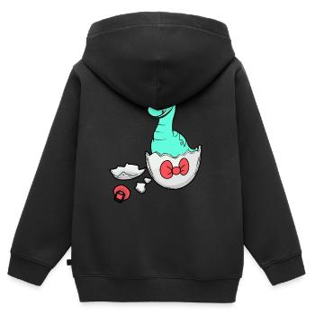 Dino Baby Geburt Schwangerschaft Eierschale - Kinder Premium Organic Zip Hoodie - Schwarz - Hinten - AI Model Kid Male (0cm)