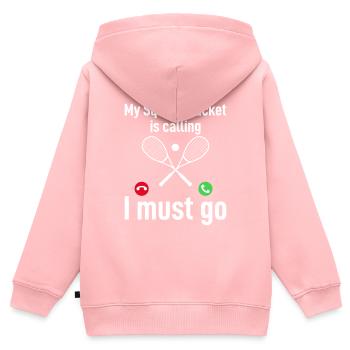 My Squash Racket is calling, I must go - Funny Squ - Kids Premium Organic Zip-up Hoodie - rose - Back - AI Model Kid Female (0cm)