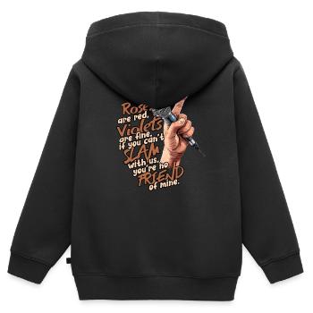 Poetry Slam Dichter Poetryslam - Kinder Premium Organic Zip Hoodie - Schwarz - Hinten - AI Model Kid Male (0cm)