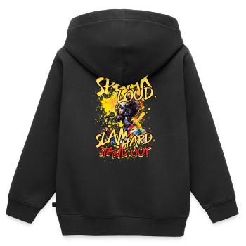 Poetry Slam Dichter Poetryslam - Kinder Premium Organic Zip Hoodie - Schwarz - Hinten - AI Model Kid Male (0cm)