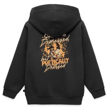 Poetry Slam Dichter Poetryslam - Kinder Premium Organic Zip Hoodie - Schwarz - Hinten - AI Model Kid Male (0cm)