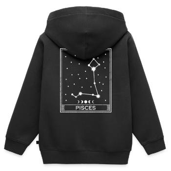 Fische-Sternzeichen - Kinder Premium Organic Zip Hoodie - Schwarz - Hinten - AI Model Kid Male (0cm)