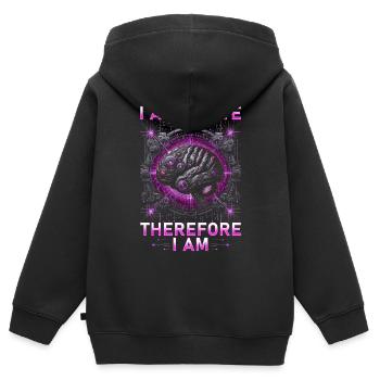Robotik Ingenieur I Automate Therefore I Am - Kinder Premium Organic Zip Hoodie - Schwarz - Hinten - AI Model Kid Male (0cm)