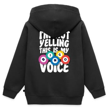 Bingo Player I'm Not Yelling This - Kids Premium Organic Zip-up Hoodie - black - Back - AI Model Kid Male (0cm)