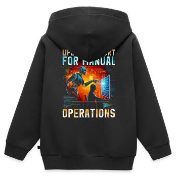 Robotik Ingenieur Manual Operations - Kinder Premium Organic Zip Hoodie - Schwarz - Hinten - AI Model Kid Male (0cm)