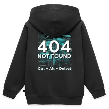 Ingénieur en robotique 404 introuvable CTRL+Alt+Défaite - Sweat Premium à capuche zippé enfant bio - noir - Dos - AI Model Kid Male (0cm)