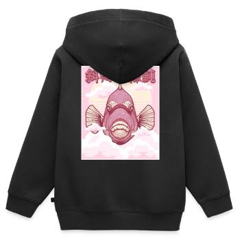 Humuhumunukunukuapua'a Hawaiianischer Riff-Drücker - Kinder Premium Organic Zip Hoodie - Schwarz - Hinten - AI Model Kid Male (0cm)