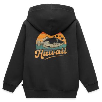 Humuhumunukunukuapua'a Hawaiianischer Riff-Drücker - Kinder Premium Organic Zip Hoodie - Schwarz - Hinten - AI Model Kid Male (0cm)