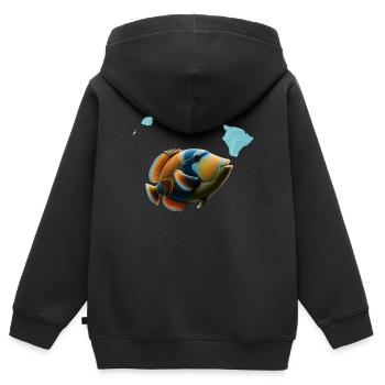Humuhumunukunukuapua'a Hawaiianischer Riff-Drücker - Kinder Premium Organic Zip Hoodie - Schwarz - Hinten - AI Model Kid Male (0cm)