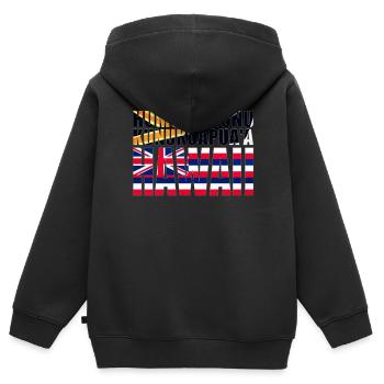 Humuhumunukunukuapua'a Hawaiianischer Riff-Drücker - Kinder Premium Organic Zip Hoodie - Schwarz - Hinten - AI Model Kid Male (0cm)