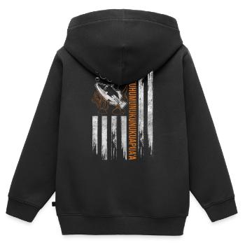 Humuhumunukunukuapua’a pousseur de récif hawaïen - Sweat Premium à capuche zippé enfant bio - noir - Dos - AI Model Kid Male (0cm)
