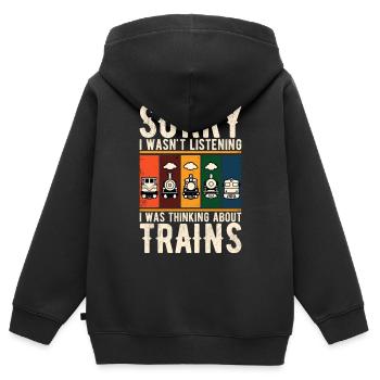 Train Locomotive Railway Train Driver Train Driver - Kids Premium Organic Zip-up Hoodie - black - Back - AI Model Kid Male (0cm)