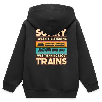 Train Locomotive Railway Train Driver Train Driver - Kids Premium Organic Zip-up Hoodie - black - Back - AI Model Kid Male (0cm)