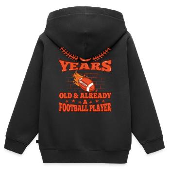 8th birthday Boy football 8 Years Old Gifts - Kinder Premium Organic Zip Hoodie - Schwarz - Hinten - AI Model Kid Male (0cm)