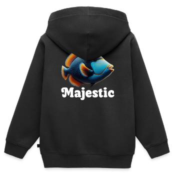 Humuhumunukunukuapua'a Hawaiianischer Riff-Drücker - Kinder Premium Organic Zip Hoodie - Schwarz - Hinten - AI Model Kid Male (0cm)