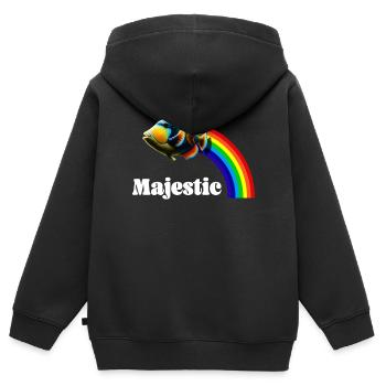 Humuhumunukunukuapua'a Hawaiianischer Riff-Drücker - Kinder Premium Organic Zip Hoodie - Schwarz - Hinten - AI Model Kid Male (0cm)