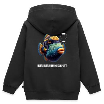 Humuhumunukunukuapua'a Hawaiianischer Riff-Drücker - Kinder Premium Organic Zip Hoodie - Schwarz - Hinten - AI Model Kid Male (0cm)