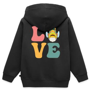 Humuhumunukunukuapua'a Hawaiianischer Riff-Drücker - Kinder Premium Organic Zip Hoodie - Schwarz - Hinten - AI Model Kid Male (0cm)