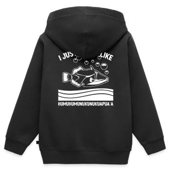 Humuhumunukunukuapua'a Hawaii-Riff-Drückerfisch - Kinder Premium Organic Zip Hoodie - Schwarz - Hinten - AI Model Kid Male (0cm)