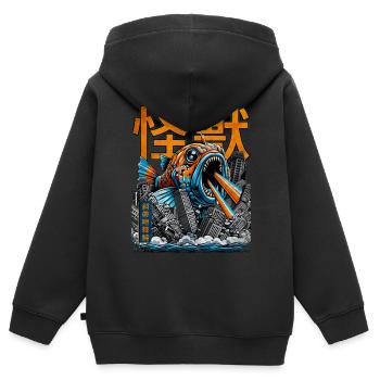 Humuhumunukunukuapua'a Hawaiianischer Riff-Drücker - Kinder Premium Organic Zip Hoodie - Schwarz - Hinten - AI Model Kid Male (0cm)