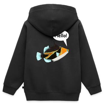 Humuhumunukunukuapua'a Hawaiianischer Riff-Drücker - Kinder Premium Organic Zip Hoodie - Schwarz - Hinten - AI Model Kid Male (0cm)