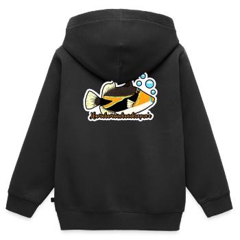 Humuhumunukunukuapua'a Hawaiianischer Riff-Drücker - Kinder Premium Organic Zip Hoodie - Schwarz - Hinten - AI Model Kid Male (0cm)