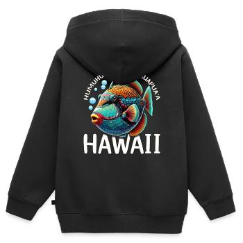 Humuhumunukunukuapua'a Hawaii-Riff-Drückerfisch - Kinder Premium Organic Zip Hoodie - Schwarz - Hinten - AI Model Kid Male (0cm)