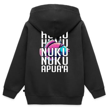 Humuhumunukunukuapua'a Hawaii-Riff-Drückerfisch - Kinder Premium Organic Zip Hoodie - Schwarz - Hinten - AI Model Kid Male (0cm)