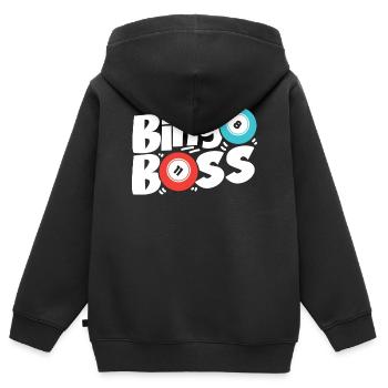 Bingo Joueur Bingo - Sweat Premium à capuche zippé enfant bio - noir - Dos - AI Model Kid Male (0cm)