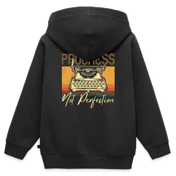 Writing Progress Not Perfection Novelist Publisher - Kinder Premium Organic Zip Hoodie - Schwarz - Hinten - AI Model Kid Male (0cm)