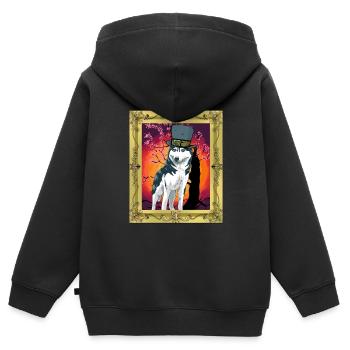Loups-garous médiévaux de la Wehrwolf Loups loups Loups - Sweat Premium à capuche zippé enfant bio - noir - Dos - AI Model Kid Male (0cm)