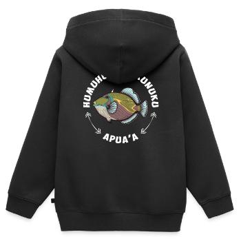 Humuhumunukunukuapua'a Hawaii-Riff-Drückerfisch - Kinder Premium Organic Zip Hoodie - Schwarz - Hinten - AI Model Kid Male (0cm)