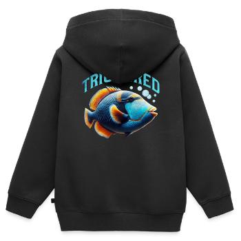 Humuhumunukunukuapua'a Hawaiianischer Riff-Drücker - Kinder Premium Organic Zip Hoodie - Schwarz - Hinten - AI Model Kid Male (0cm)