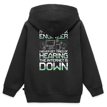 I'm A Network Engineer - Kinder Premium Organic Zip Hoodie - Schwarz - Hinten - AI Model Kid Male (0cm)