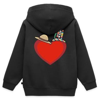 Heart Hearts Wild West États-Unis - Sweat Premium à capuche zippé enfant bio - noir - Dos - AI Model Kid Male (0cm)