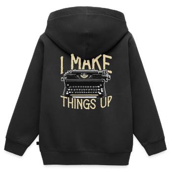 Writing I Make Things Up Literature Journalist - Kinder Premium Organic Zip Hoodie - Schwarz - Hinten - AI Model Kid Male (0cm)
