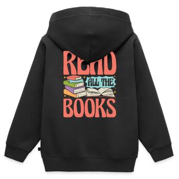Reading Read All The Books Bookworm Loves Reading - Kids Premium Organic Zip-up Hoodie - black - Back - AI Model Kid Male (0cm)