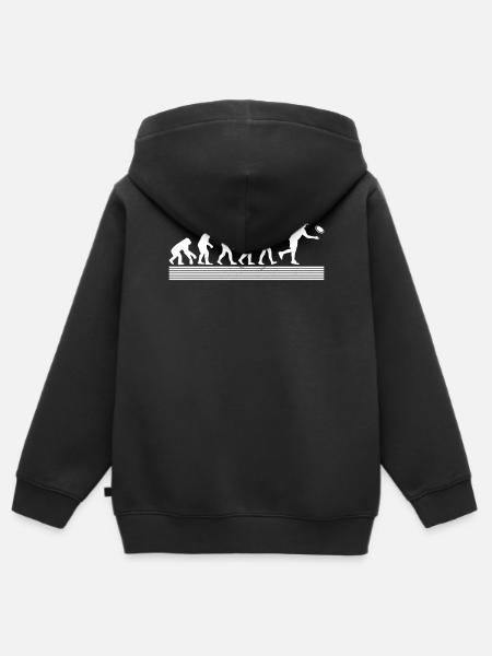 Disc Golf Disc Golfer Evolution disc golf player - Hoodie Premium med dragkedja barn ekologisk - svart
