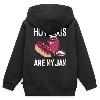 Hot Dog Adult Girl Hot Dogs Are My - Kinder Premium Organic Zip Hoodie - Schwarz - Hinten - AI Model Kid Male (0cm)
