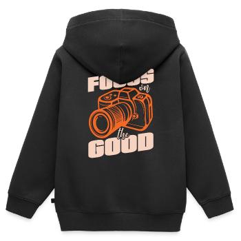Photographer Focus On The Good Photograph Camera - Kinder Premium Organic Zip Hoodie - Schwarz - Hinten - AI Model Kid Male (0cm)