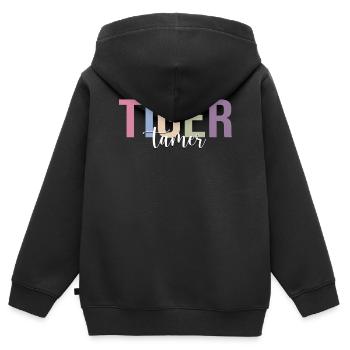 Zirkus Tiger Zirkus Tigerliebhaber Lustiger Zirkus - Kinder Premium Organic Zip Hoodie - Schwarz - Hinten - AI Model Kid Male (0cm)