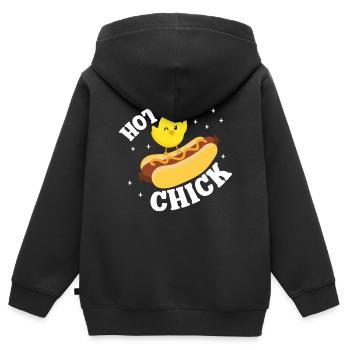 Hot Dog Adult Chicken Girl Hot Dog - Kinder Premium Organic Zip Hoodie - Schwarz - Hinten - AI Model Kid Male (0cm)